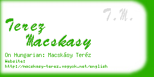 terez macskasy business card
